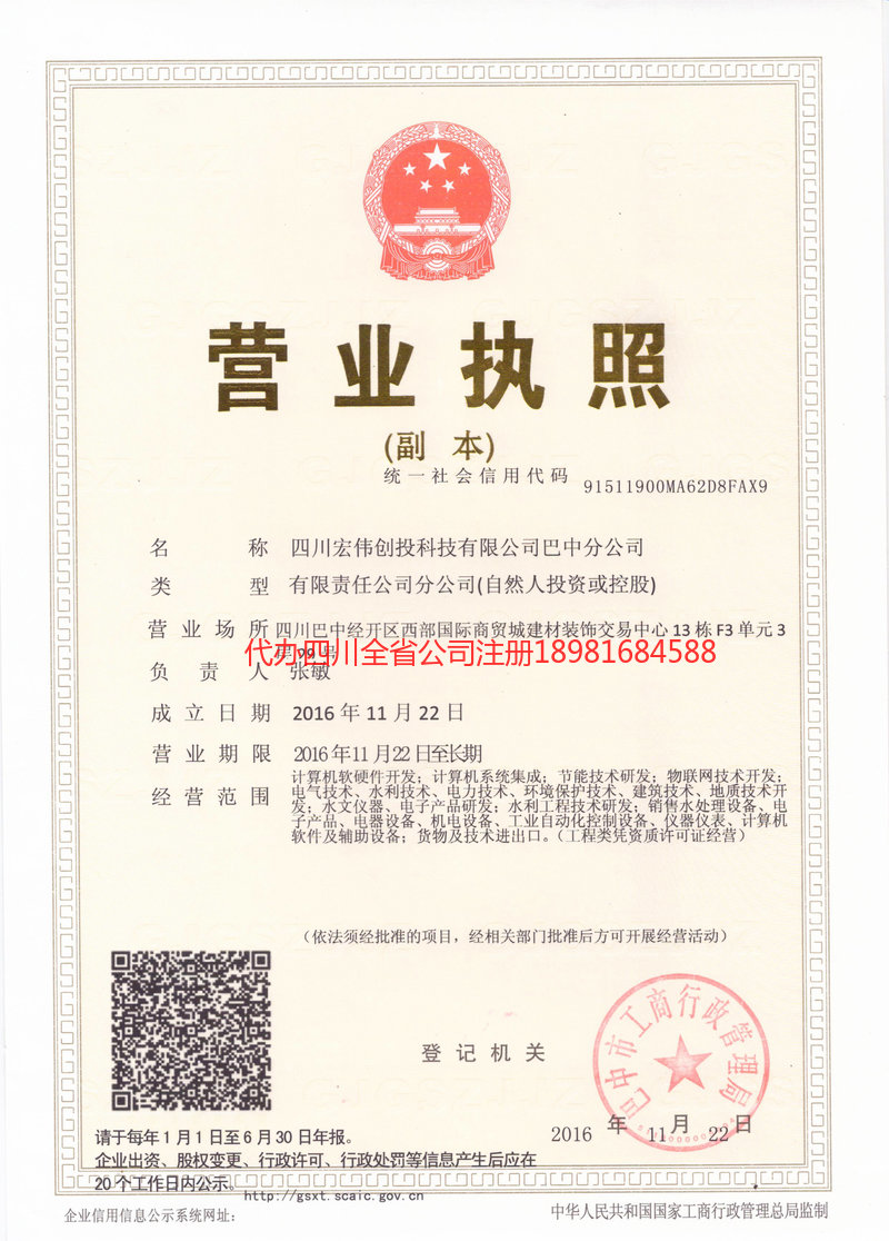 化州化州宏伟创投科技有限公司